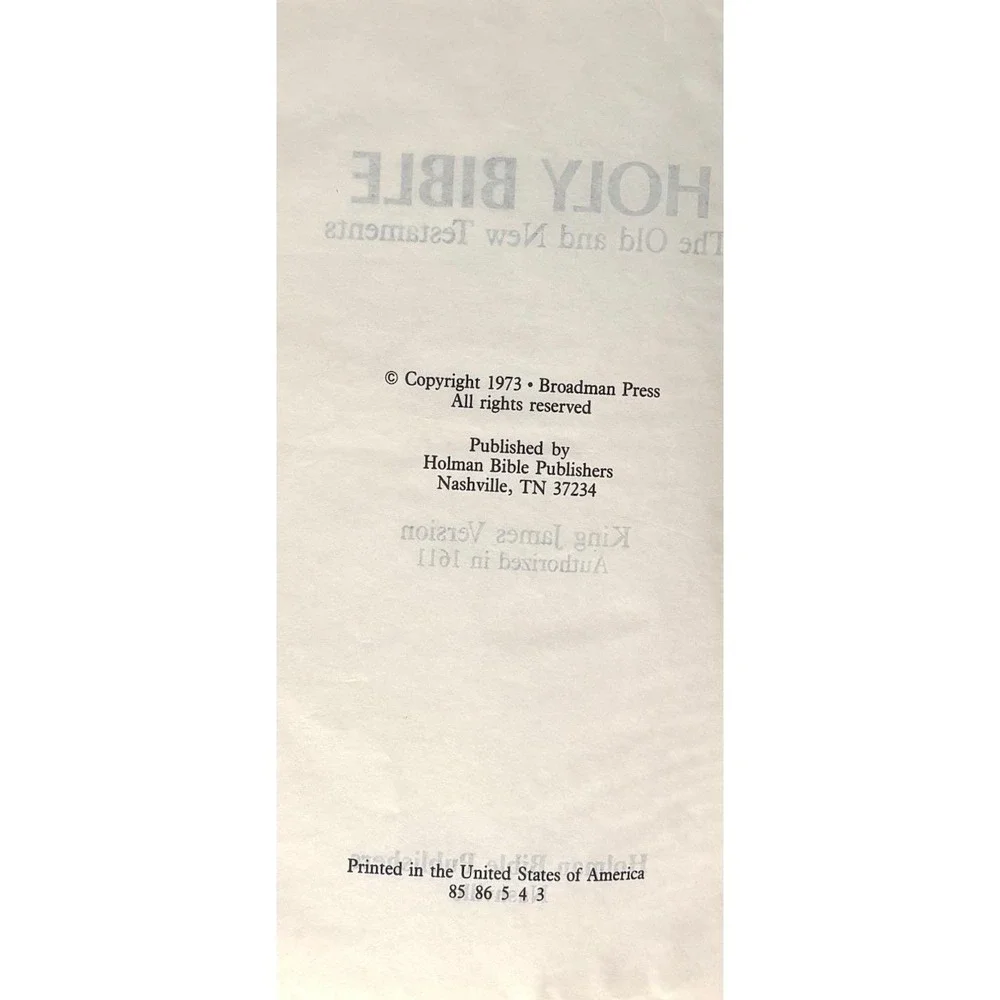 Vintage 1985 KJV Drill Bible Holman Blue Hardcover King James Version 1611